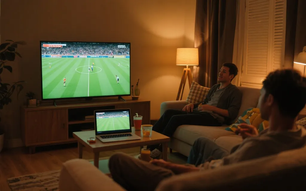 客厅观赛氛围与周末时间管理场景